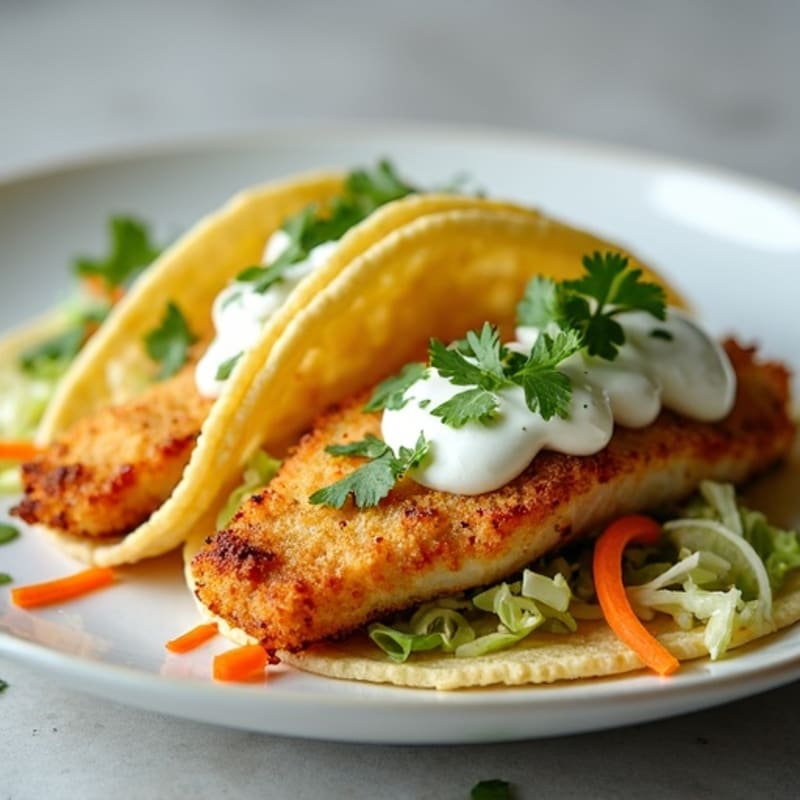 Crispy Baked Fish Tacos with Fresh Cabbage Slaw