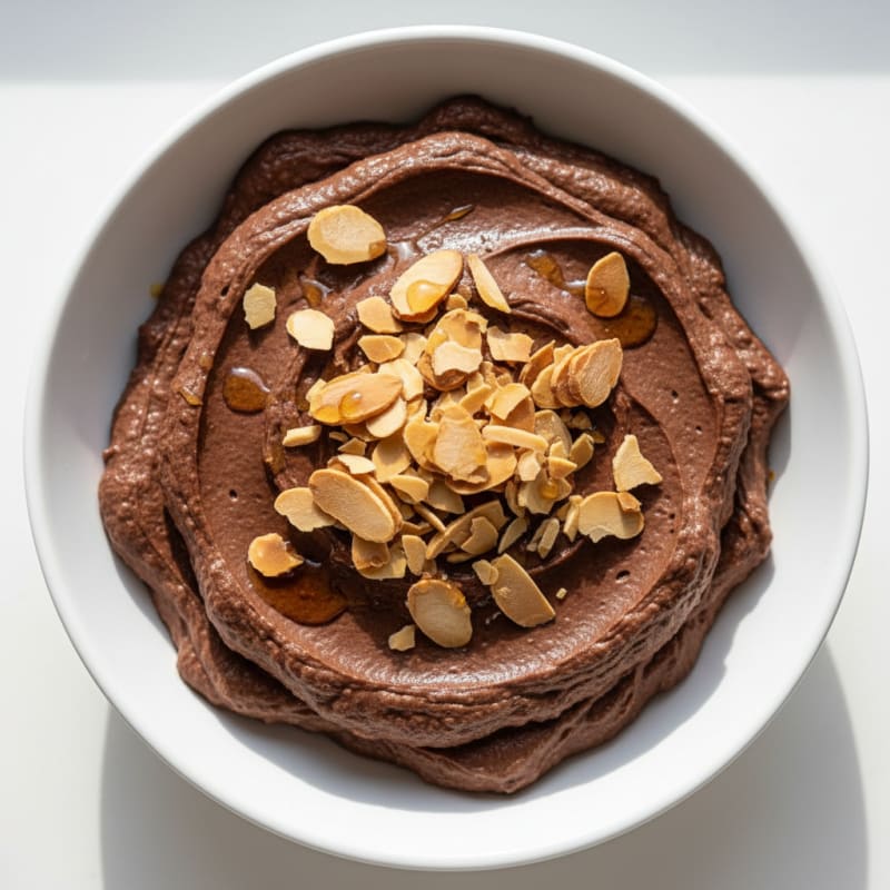 Silky Chocolate Protein Mousse with Almond Crunch