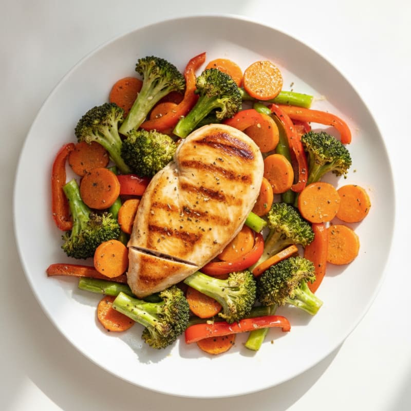 Pan-Seared Chicken with Roasted Vegetables
