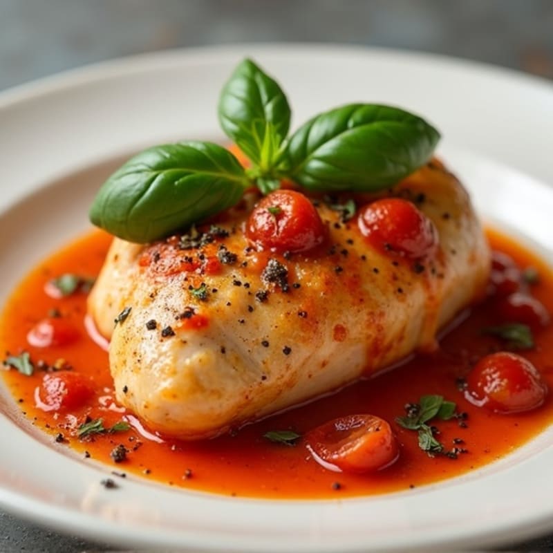 Creamy Spiced Tomato Roasted Chicken