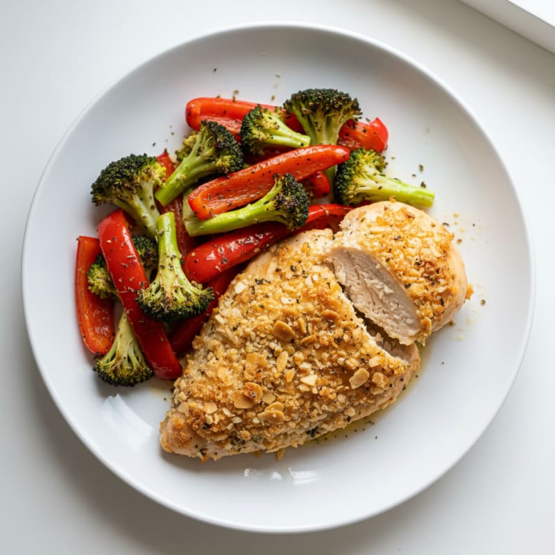 Crispy Baked Chicken with Roasted Vegetables
