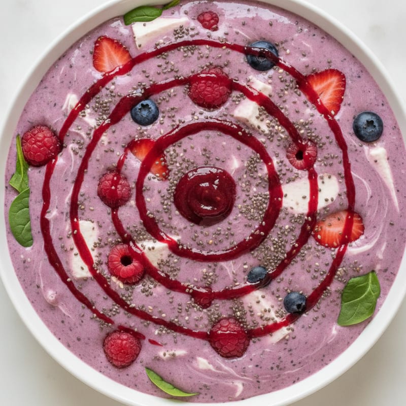 Silky Tofu Protein Smoothie with Chia and Berries