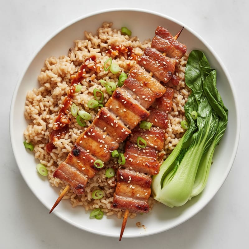 Spicy Gochujang Pork Belly Skewers
