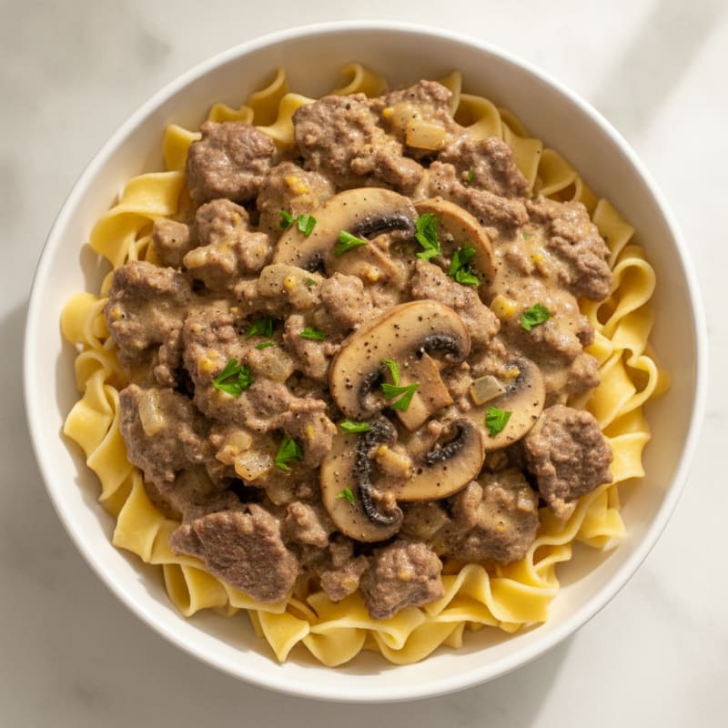 Beef Stroganoff with Egg Noodles