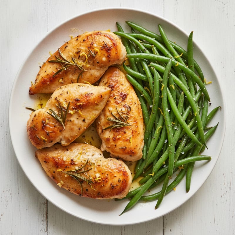 Lemon-Herb Roasted Chicken and Green Beans