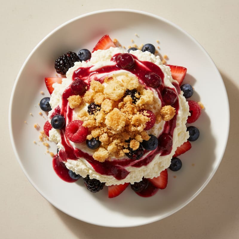Protein Cheesecake Parfait with Mixed Berries