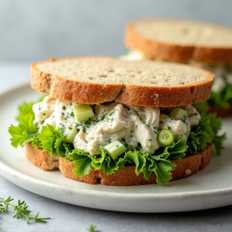 Creamy Herbed Chicken Salad Sandwich