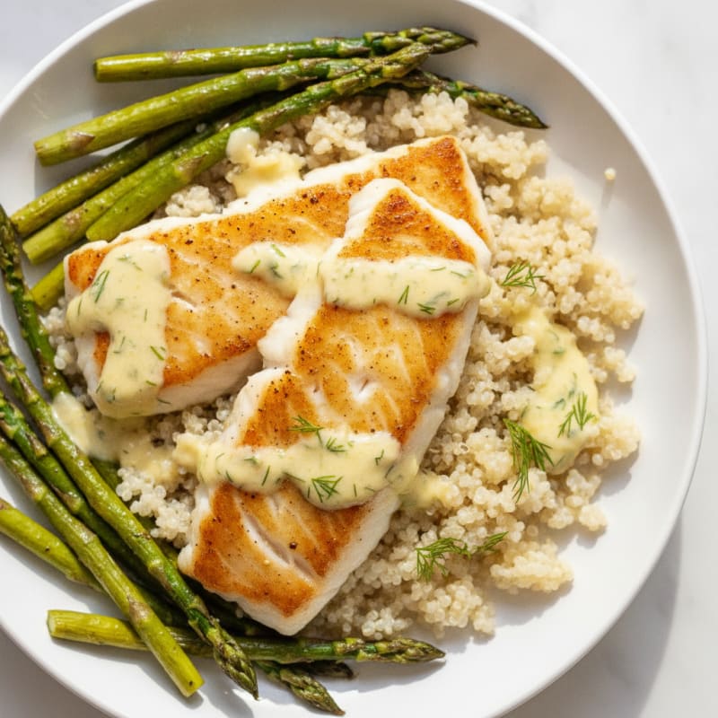 Pan-Seared Cod with Lemon-Dill Sauce