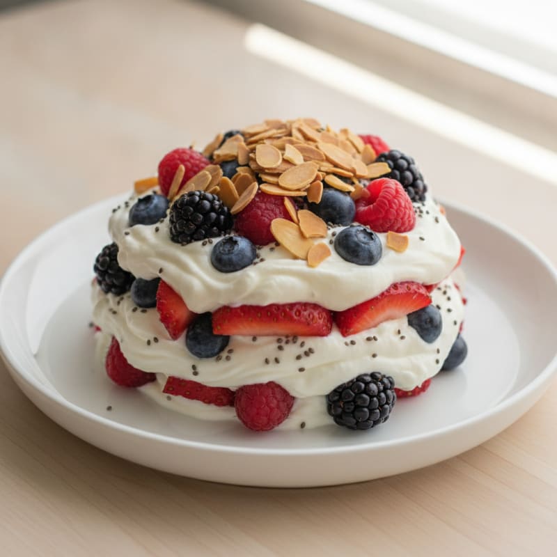 Greek Yogurt Protein Parfait with Mixed Berries
