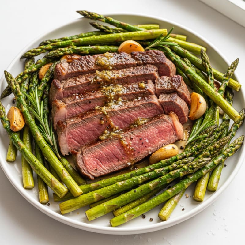 Garlic Herb Steak with Roasted Asparagus