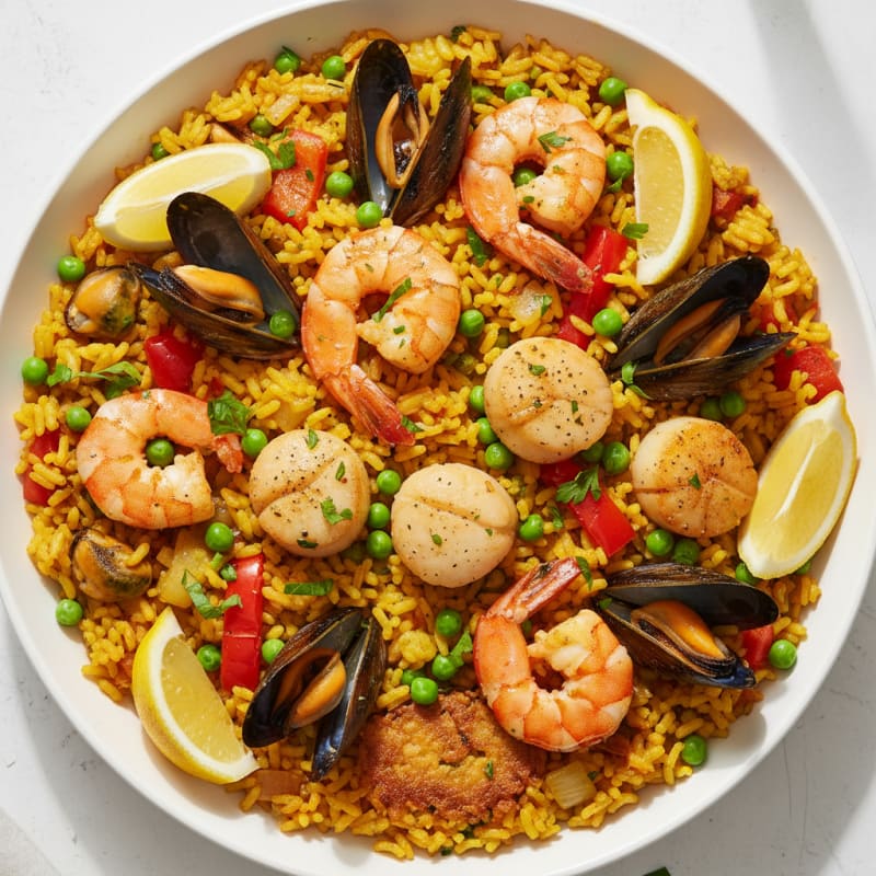 Golden Saffron Seafood Paella
