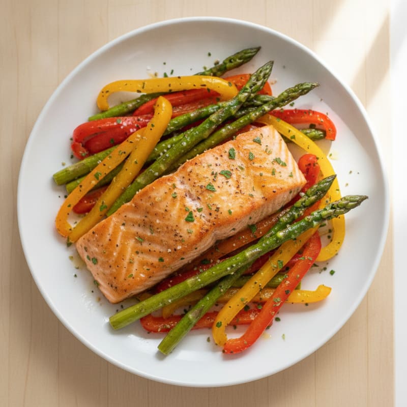 Sheet Pan Lemon Herb Salmon and Veggies