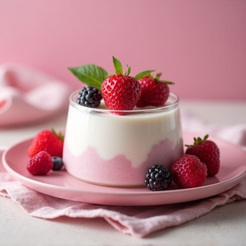 Greek Yogurt Protein Mousse with Mixed Berries
