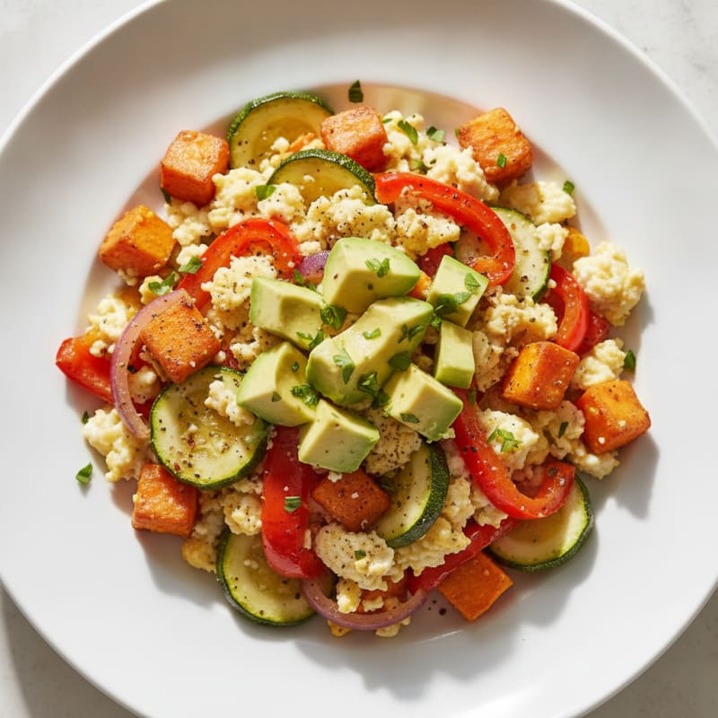 Egg White Scramble with Roasted Vegetables