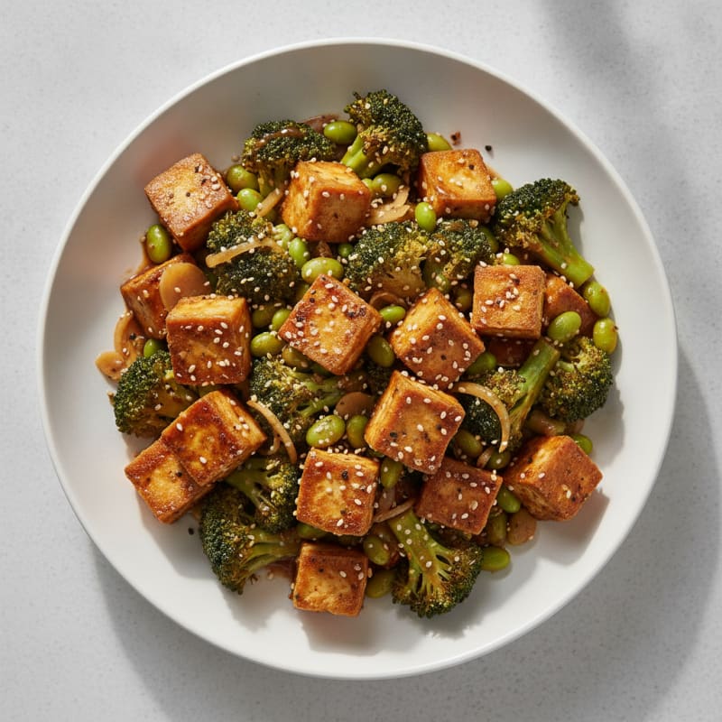 Sesame Tofu and Broccoli Stir-Fry