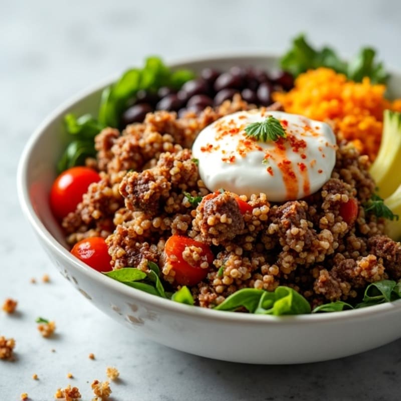 Seasoned Ground Beef Bowl with Special Sauce
