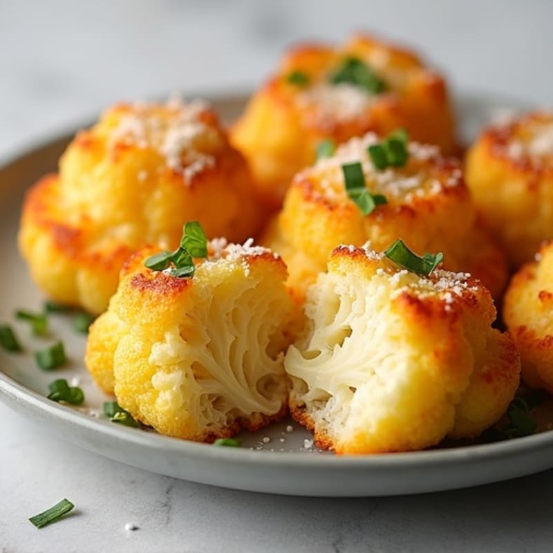 Crispy Baked Cheesy Cauliflower Bites
