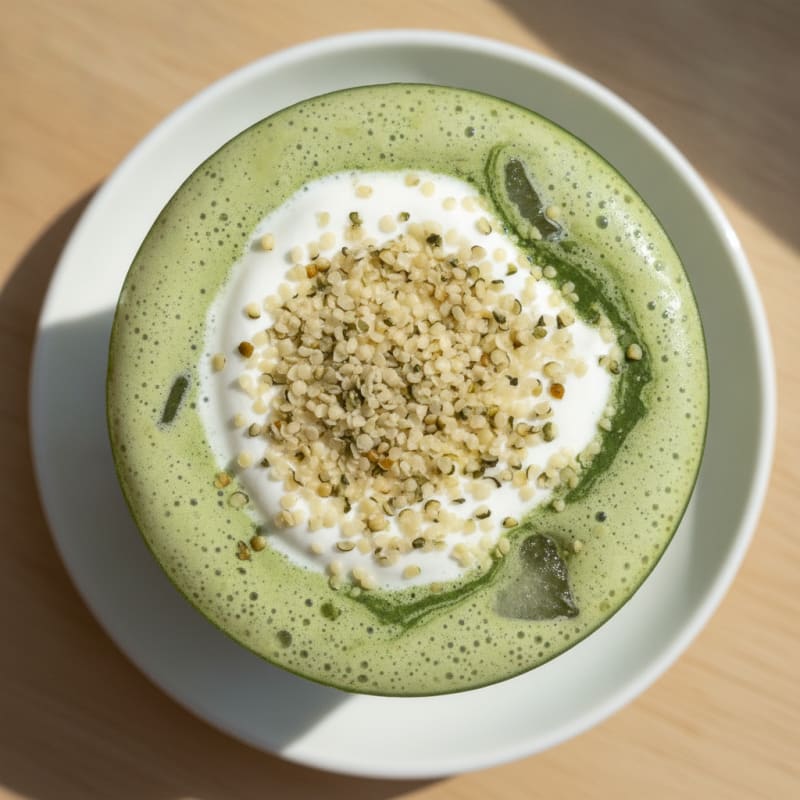High-Protein Iced Matcha Almond Latte