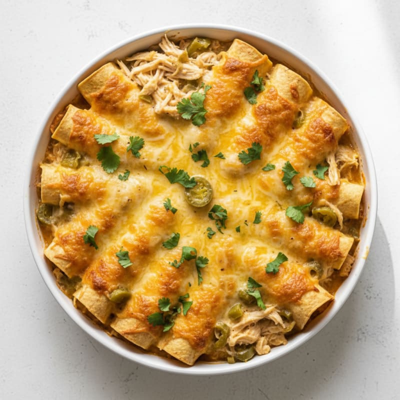 Creamy Chicken and Green Chile Enchiladas