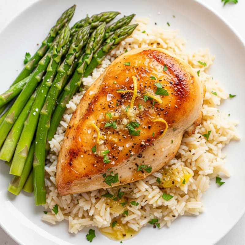 Golden Lemon Herb Roasted Chicken and Rice