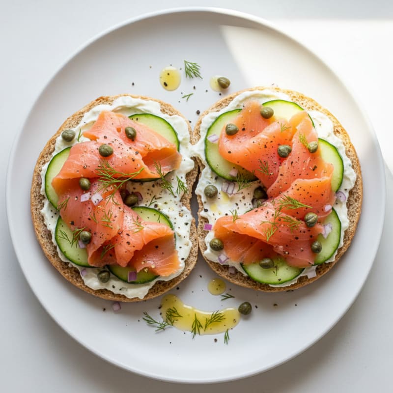 Smoked Salmon Bagel with Dill Cream Cheese