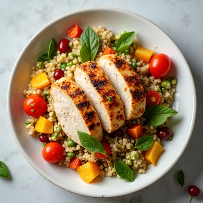 Grilled Chicken and Quinoa Salad with Roasted Vegetables