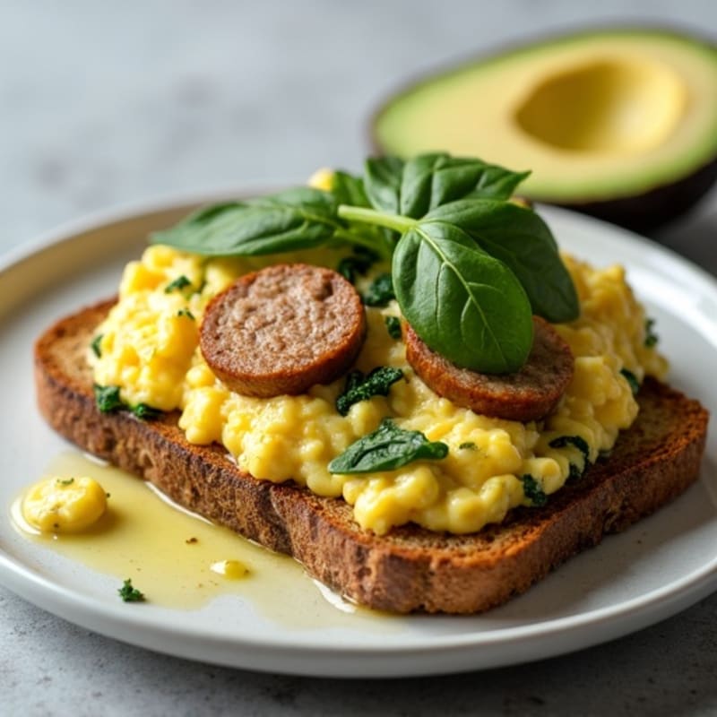Egg White and Turkey Sausage Scramble with Spinach
