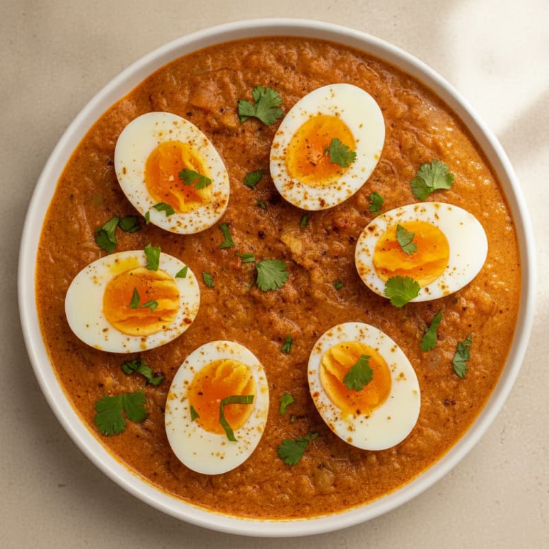 Fragrant Egg Curry with Tomato-Yogurt Sauce