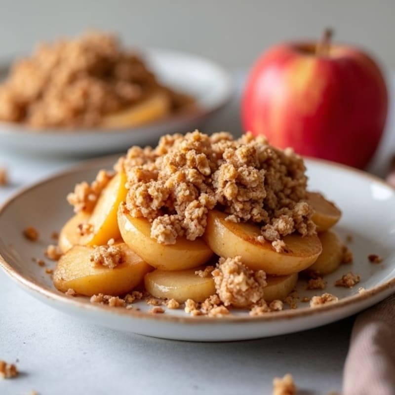 Baked Cinnamon Apples with Crunchy Protein Oat Crumble