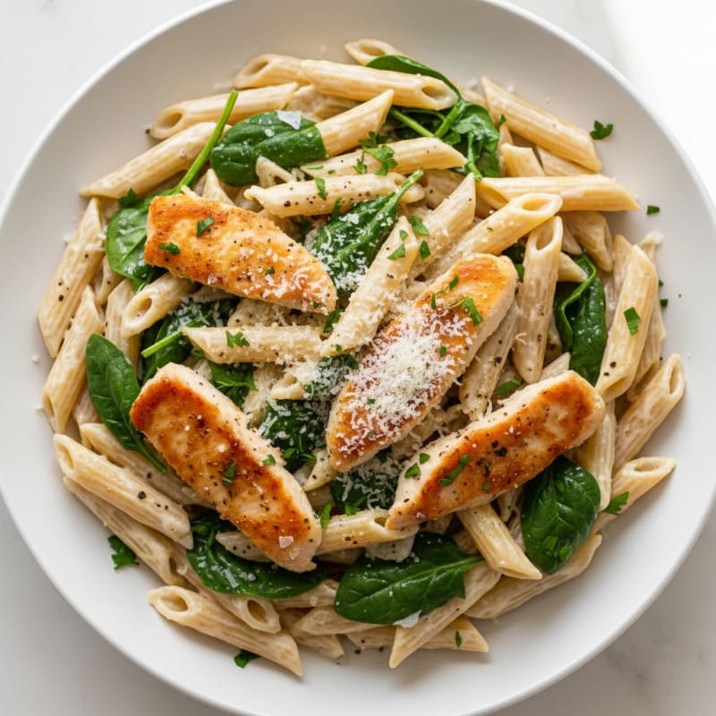Garlic Parmesan Chicken Alfredo Pasta