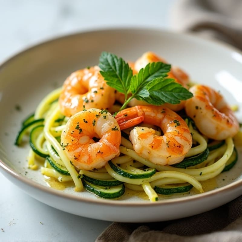 Lemon-Garlic Butter Shrimp with Herb Zucchini Noodles