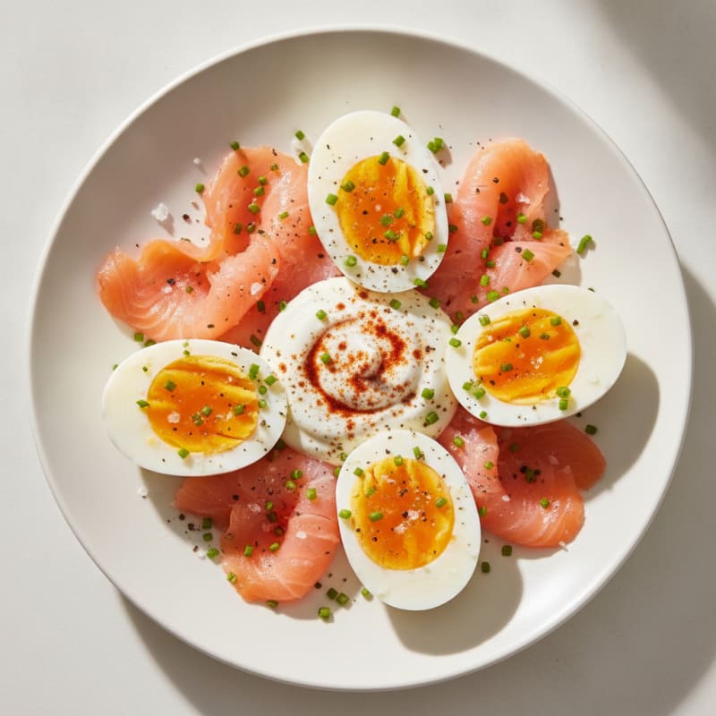 Classic Hard-Boiled Eggs with Smoked Salmon