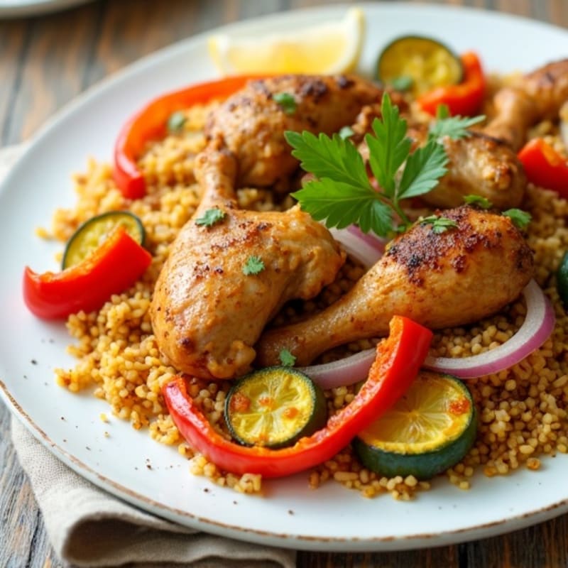 Spiced Chicken Biryani with Roasted Vegetables