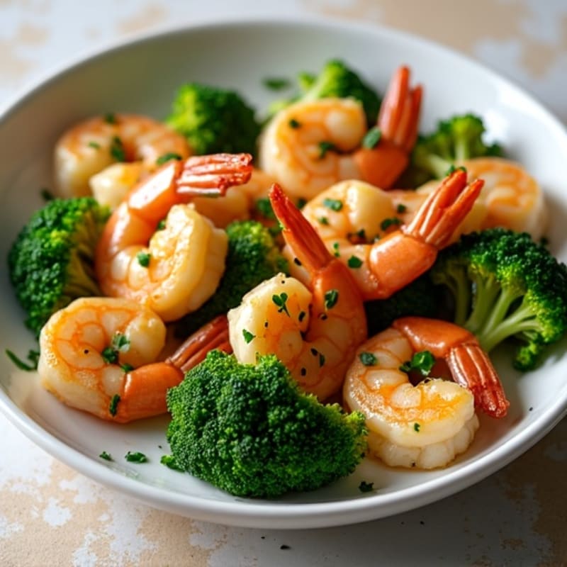 Garlic Herb Roasted Shrimp with Crispy Broccoli