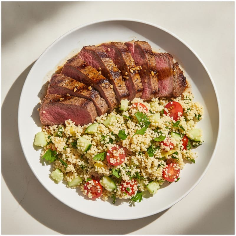 Pan-Seared Steak with Couscous Salad