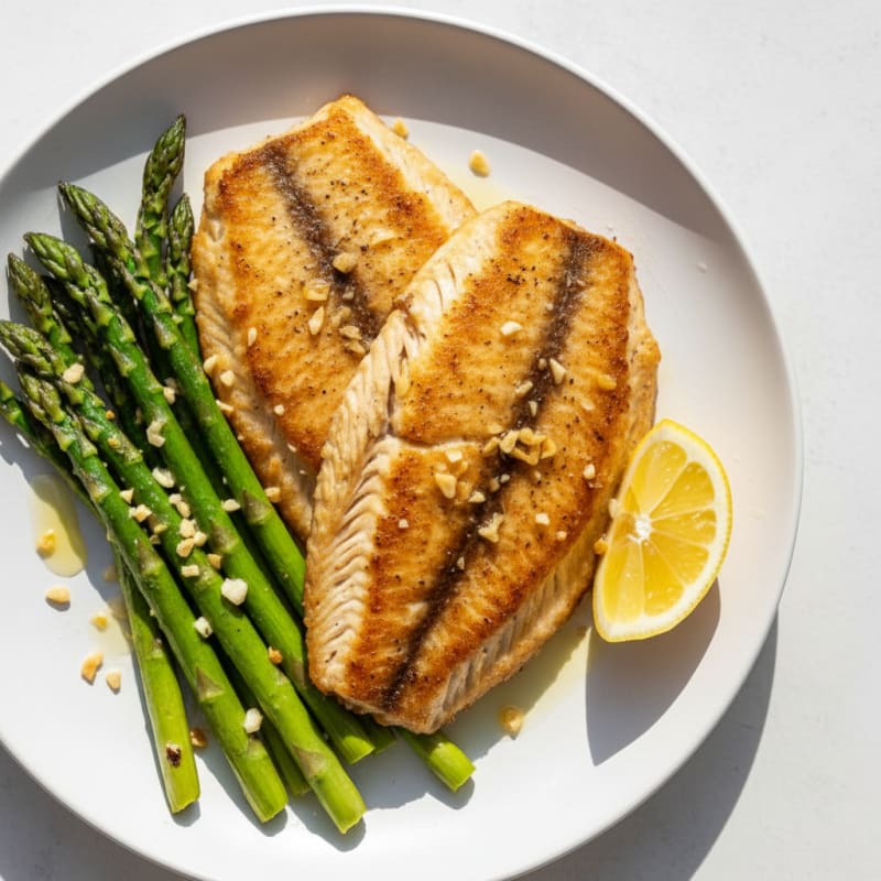 Seared Tilapia with Roasted Asparagus