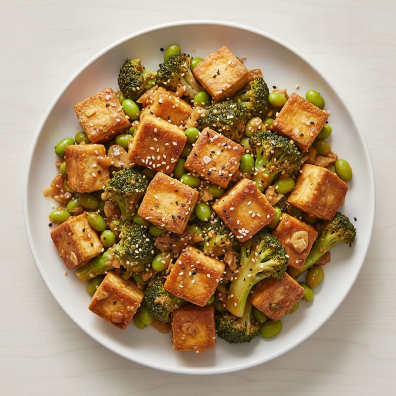 Sesame Tofu and Broccoli Stir-Fry