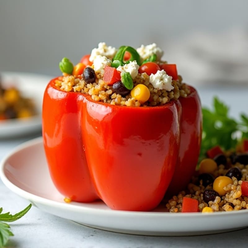 Roasted Zesty Quinoa Stuffed Bell Peppers