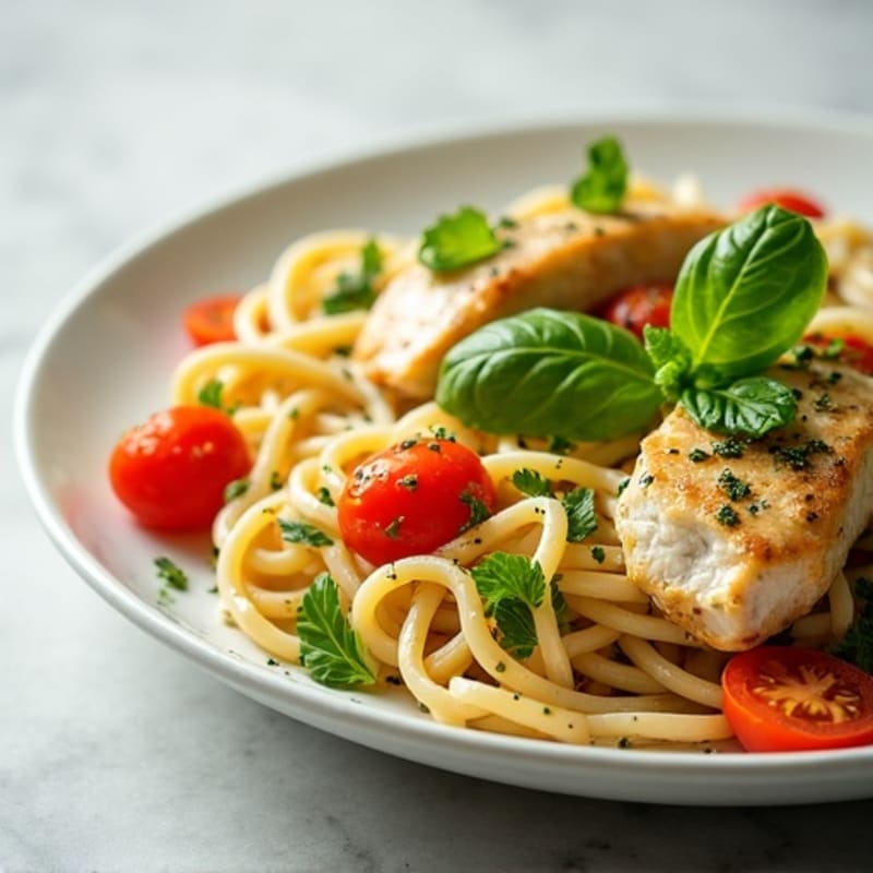 Creamy Pesto Chicken Pasta with Fresh Herbs