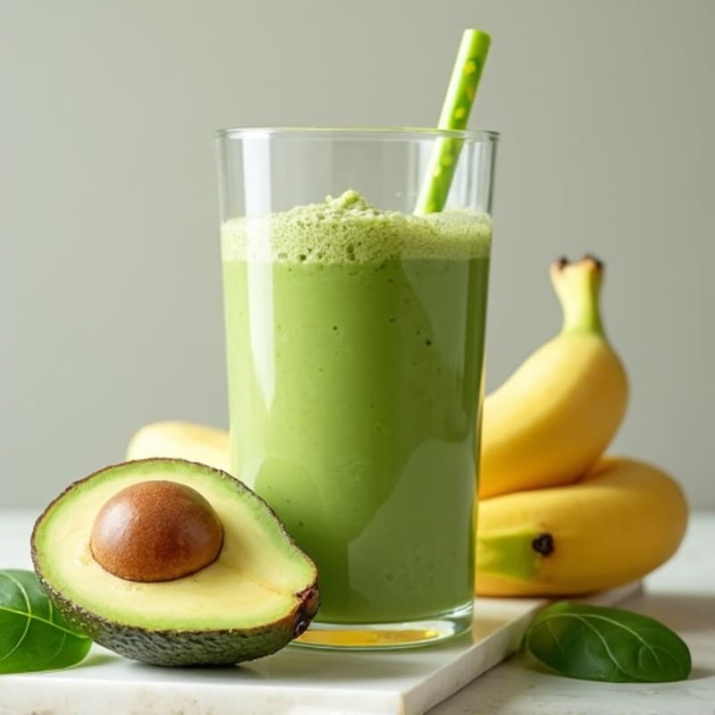 Creamy Green Avocado Banana Smoothie