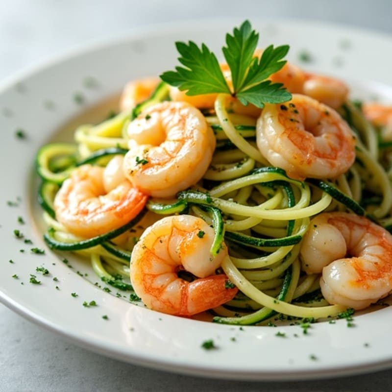 Creamy Garlic Shrimp with Tender Zucchini Noodles