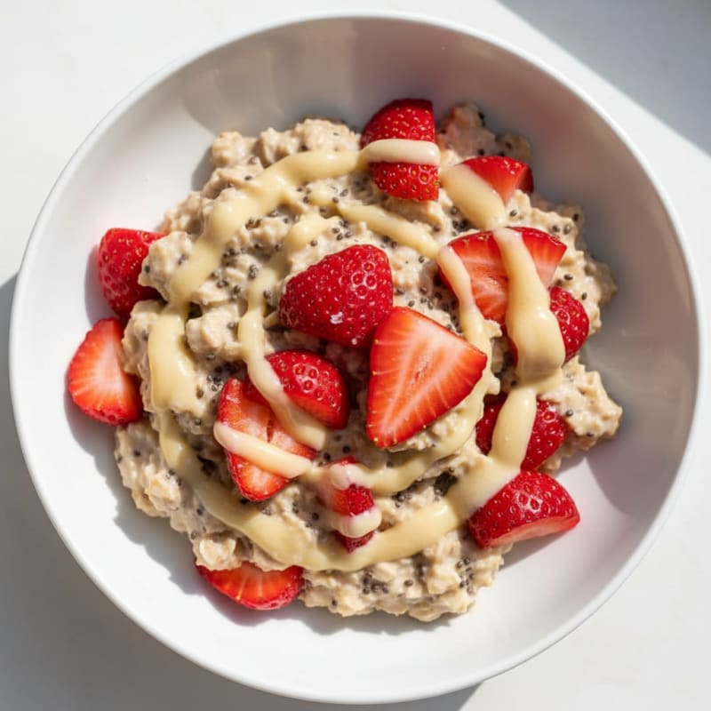 Creamy Strawberry Shortcake Overnight Oats