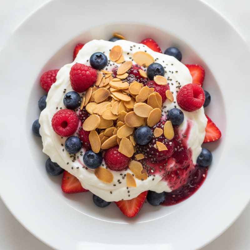Greek Yogurt Protein Parfait with Mixed Berries