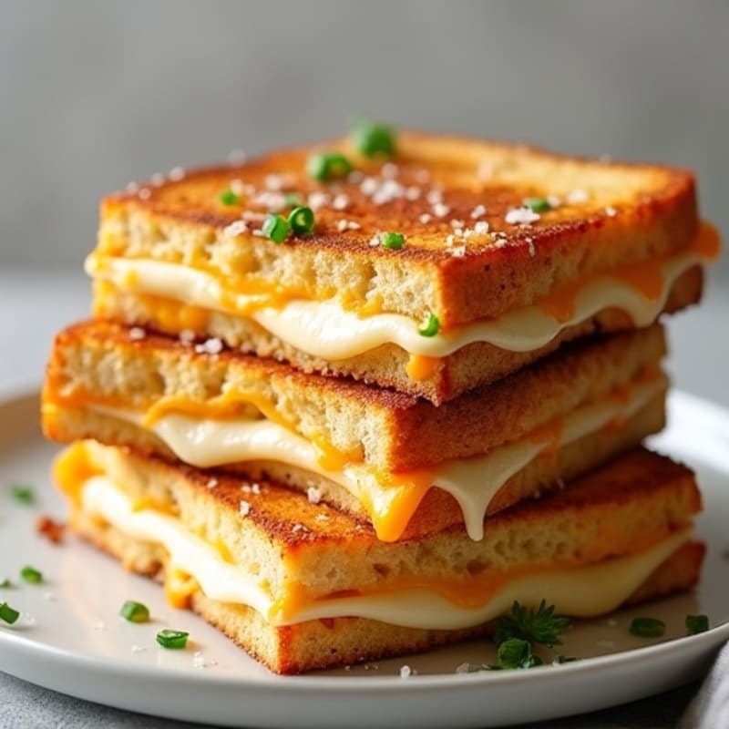 Crispy Three-Cheese Sourdough Stack
