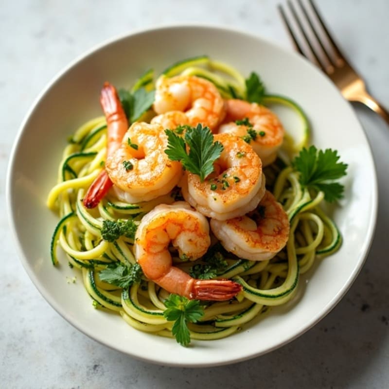 Lemon-Garlic Butter Shrimp with Herb Zucchini Noodles
