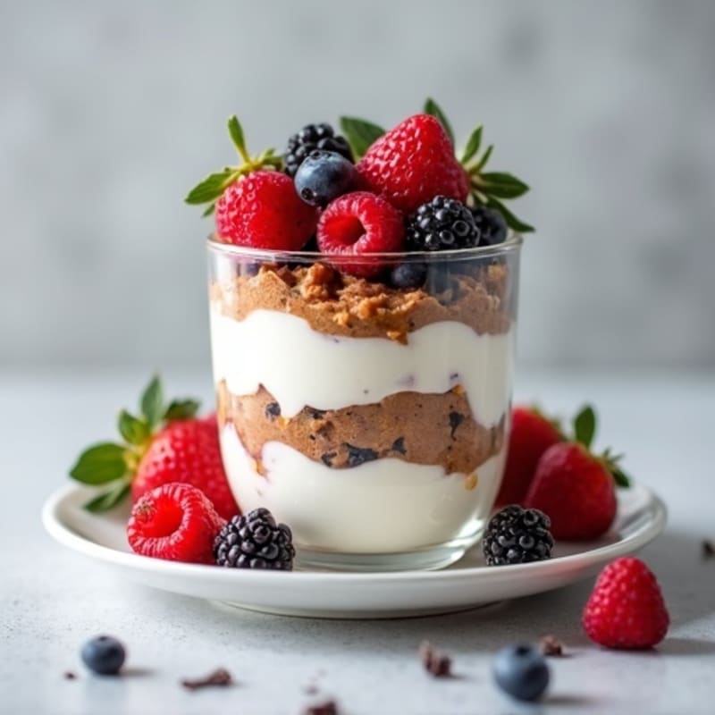 Greek Yogurt Parfait with Mixed Berries and Almonds