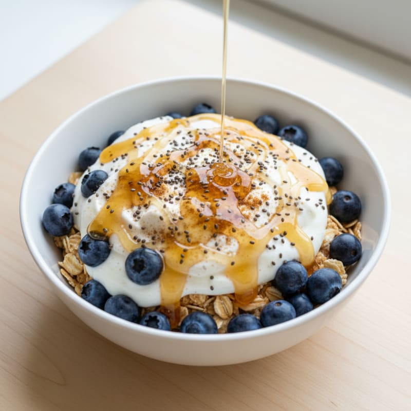 Blueberry Honey Greek Yogurt Parfait