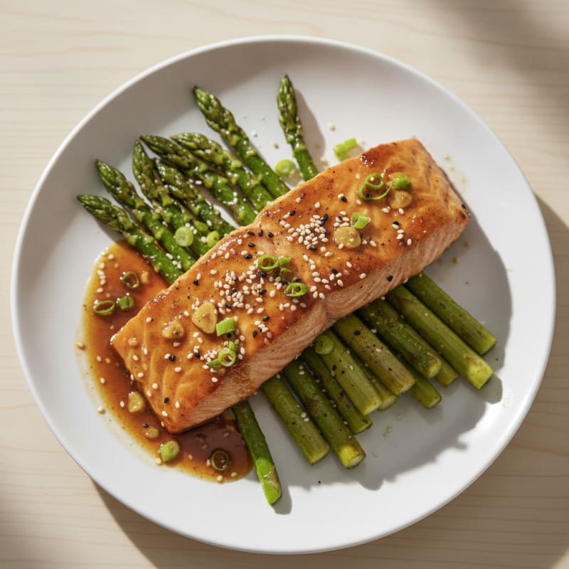 Teriyaki Glazed Salmon with Roasted Asparagus