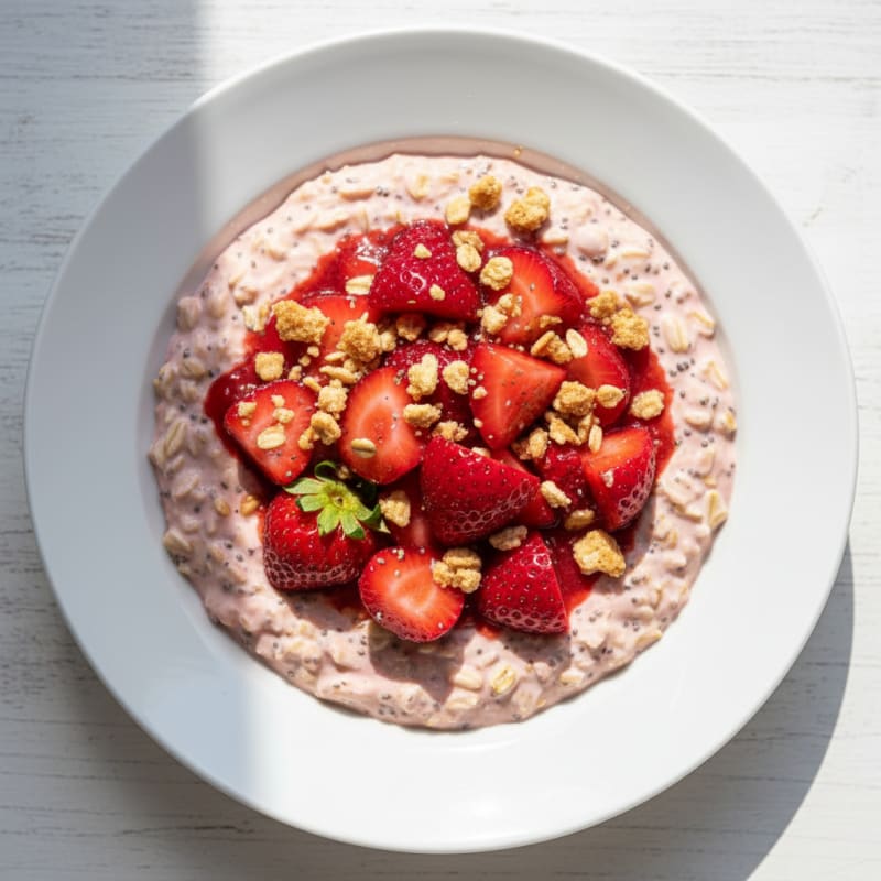 Creamy Strawberry Shortcake Overnight Oats