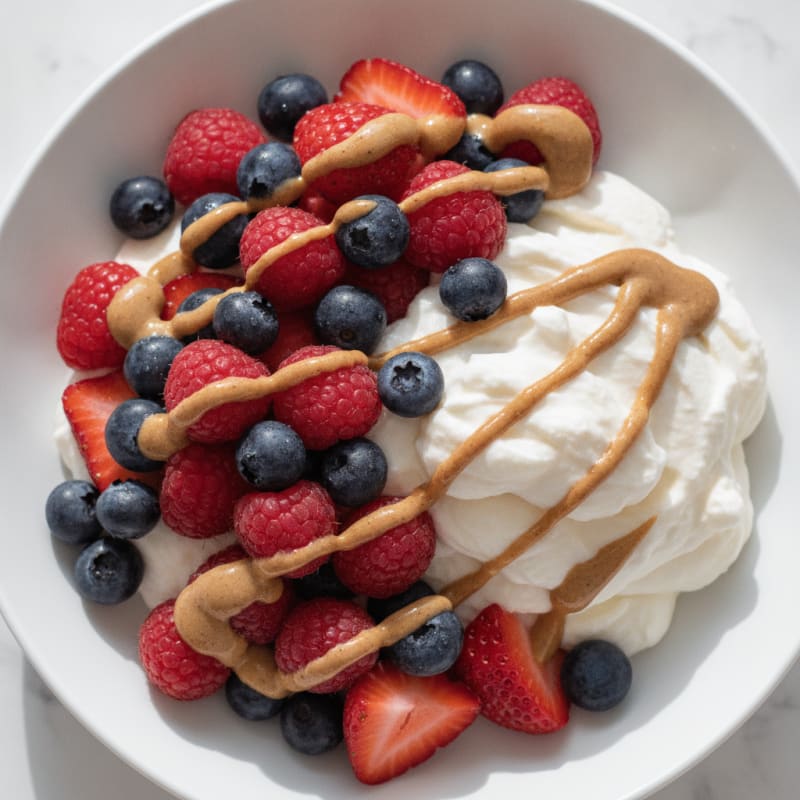 Silky Greek Yogurt Protein Pudding with Berries